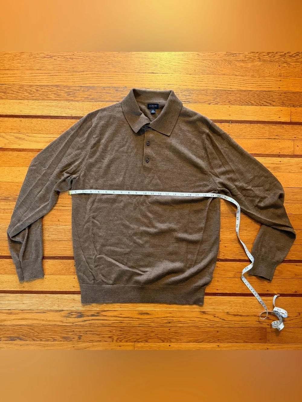 [sold] J. Crew Long Sleeve Polo Sweater in Brown
